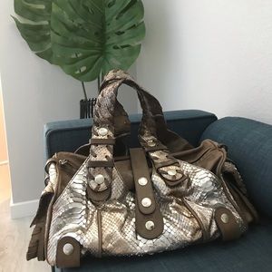 Chloe Metallic Python Silverado Bag